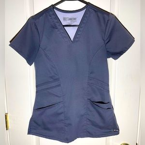 Grey’s Anatomy by Barco scrub top women’s extra small steel grey